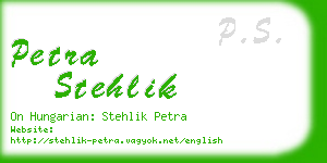 petra stehlik business card